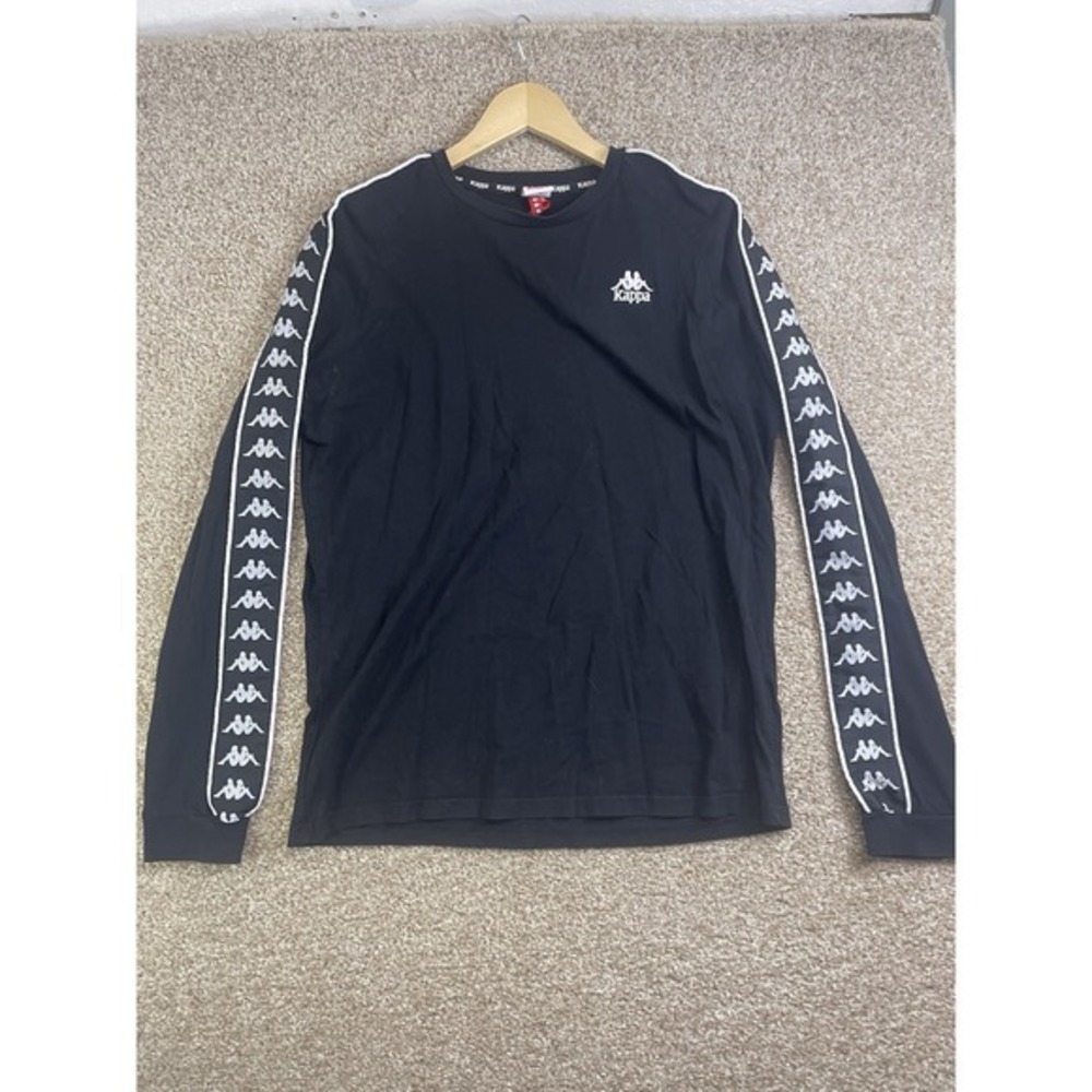 Vtg Y2K Kappa Men's Large‎ Faded Spell Out Taped Logo Soccer Long Sleeve T-Shirt